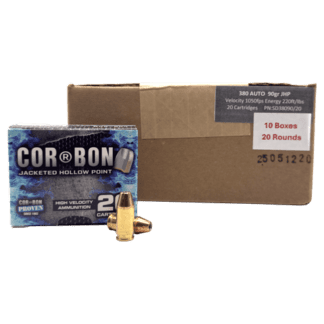 380 Auto - CorBon 90 Grain Jacketed Hollow Point - 200 Rounds