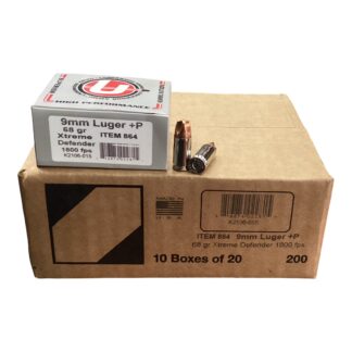 9mm - Underwood 68 Grain +P Xtreme Defender - 200 Round Case